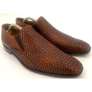 Mercanti Fiorentini Men's Shoes Woven Slip On Loafers Size 10M Made in Italy